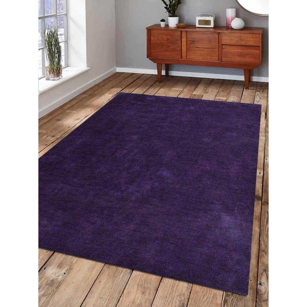 Glitzy Rugs 5 x 8 ft. Hand Knotted Gabbeh Silk Solid Rectangle Area RugPurple UBSLS0111L0025A9